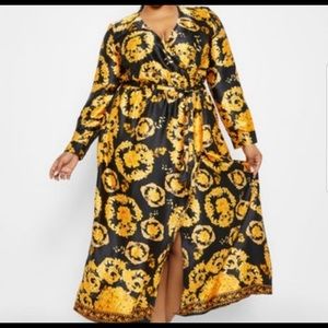 Ashley Stewart black/gold maxi